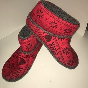 PINK Cozy Slipper Booties Size M (8/9)
